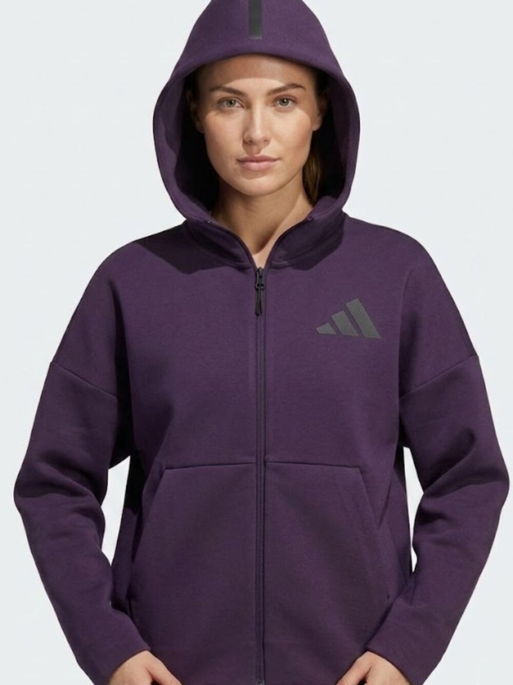 ADIDAS | PURPLE HOODIE WITH CHEST AND HOOD LOGO